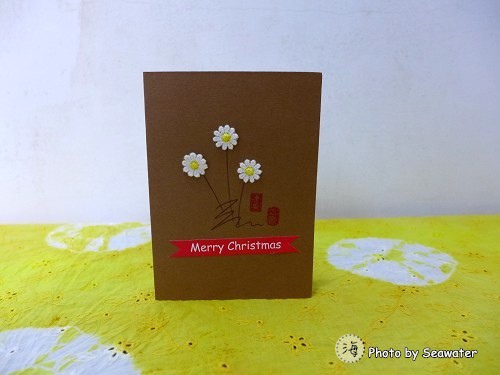 花朵蕾絲聖誕卡片